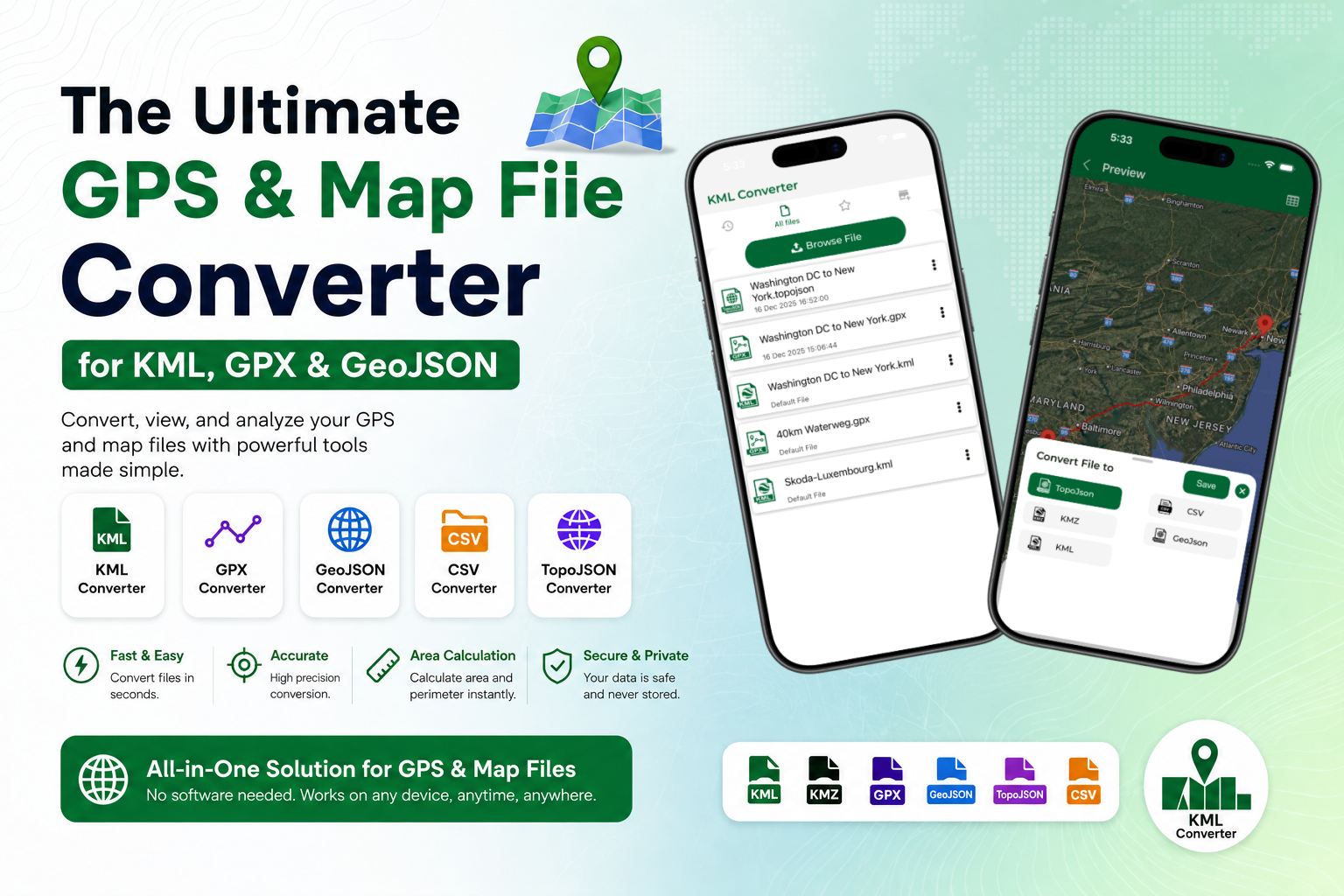 The Ultimate GPS and Map File Converter for KML, GPX & GeoJSON